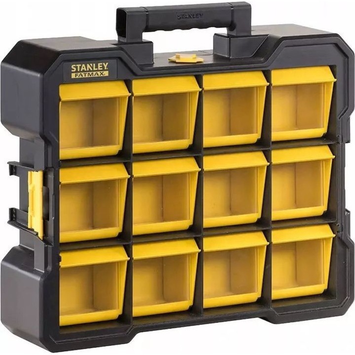 Organizator scule, Stanley, Fatmax, Plastic, 12 compartimente, 450x108x356mm, Galben/Negru