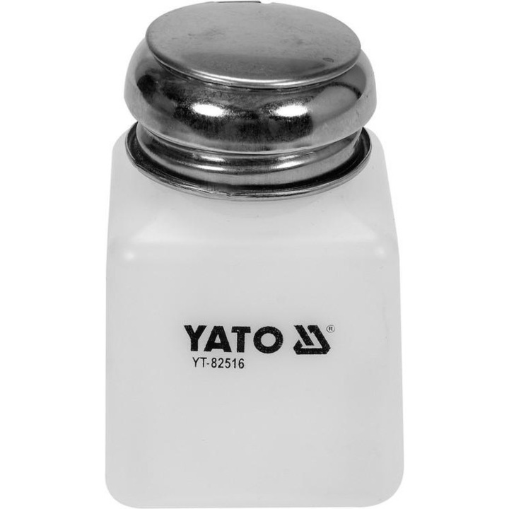 Бутилка с помпа, Yato, Inox, 100 мл, Бяло/Сребристо