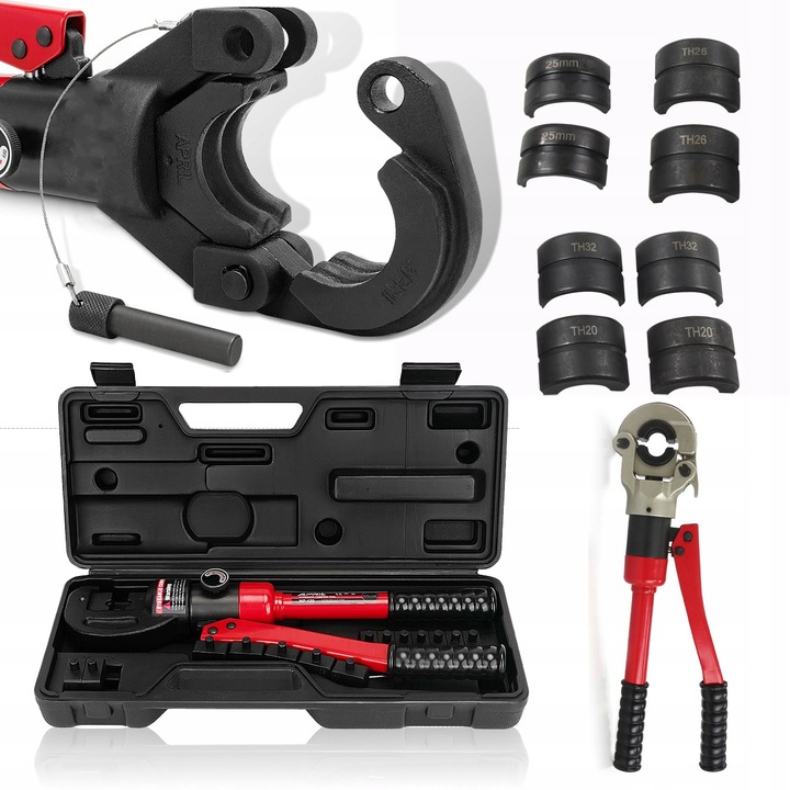 Sertizor hidraulica pentru tevi, Rosfix, Negru/Rosu