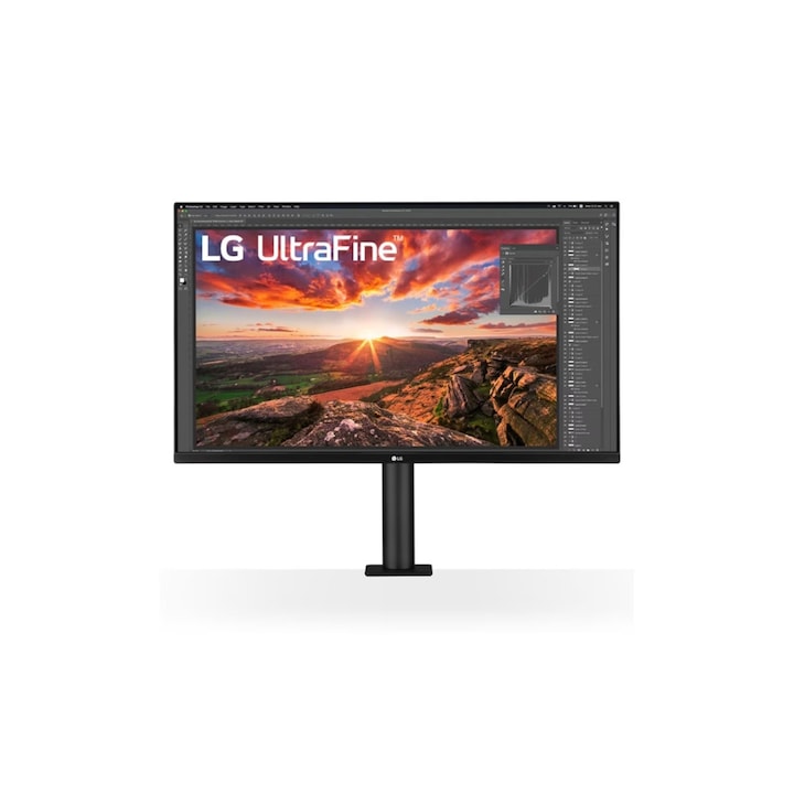 Монитор LG 32UN880P-B, 31.5" UltraFine Ergo 4K, IPS AG, DCI-P3 95%, 5ms, 350 cd/m2, 1000:1, 3840x2160, HDR 10, USB Type-C, USB, HDMI, DisplayPort, AMD FreeSync, Speaker 5Wx2, Game Mode, Reader Mode, PIP, Tilt/Height/Swivel/Pivot/ Extend/Retract 32UN880P-B