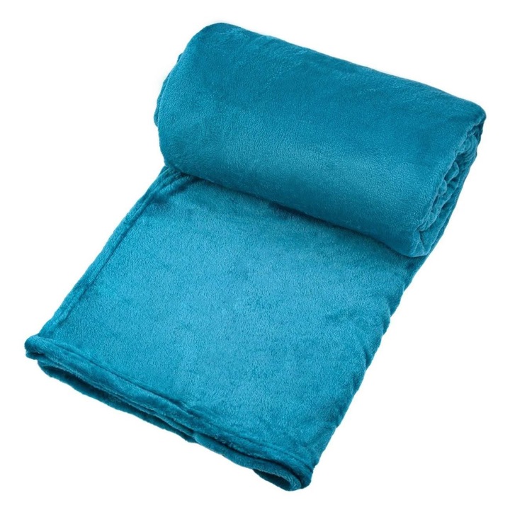Кадифено одеяло Hug Shopiens®, топло, петролно синьо, 220 x 150 см
