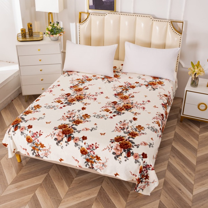 Patura Cocolino Pufoasa pentru pat Dublu, 200x230 cm Multifloral PIT59