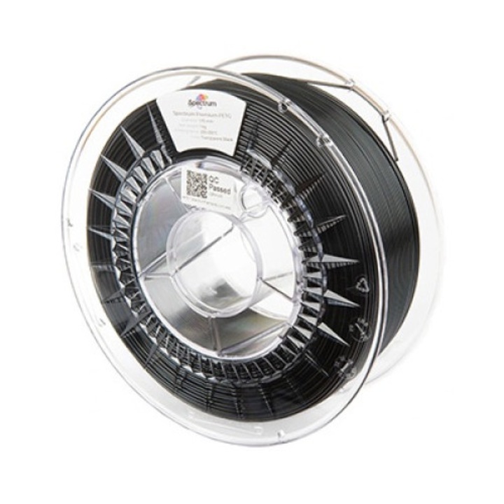 Spectrum Filaments 80473 PET-G Premium 3D nyomtatószál PETG vegyileg ellenálló, ütésálló 1.75 mm 1000 g Átlátszó, Fekete 1 db (5903175657688)