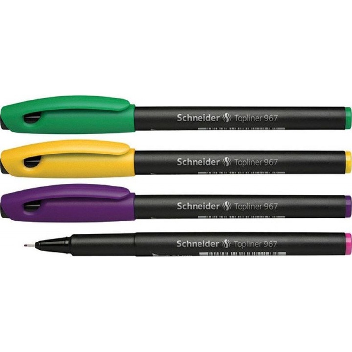 Set 4 Cienkopisuri Schneider Topliner 967, 0,4 mm, mix culori