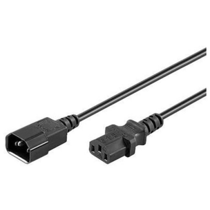 Cablu de alimentare, MicroConnect, C13 - C14, 10A, 250V, Mama-Tata, 7 m, Negru