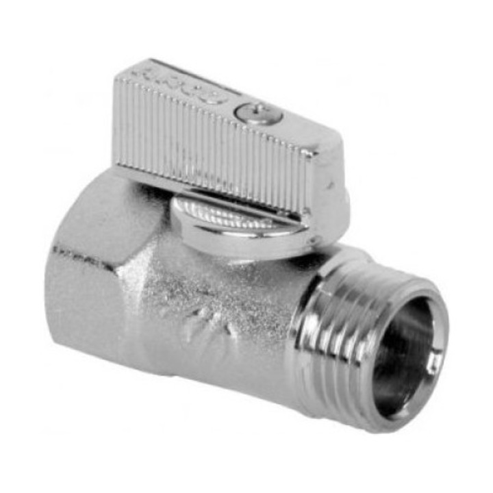 Robinet cu bila Arco 1/2" x 1/2", cromat, sistem de etansare cu O-ring