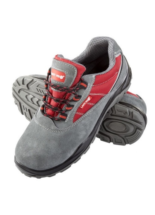 Pantofi barbati, Pro, Piele intoarsa, Rosu/Gri