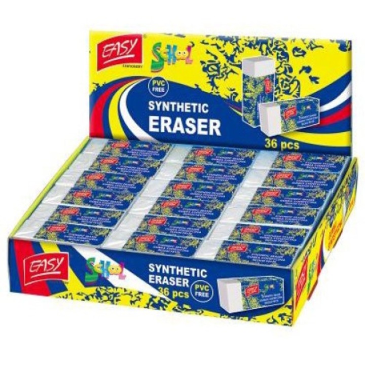 Set 36 gume de sters, Bertus, 40x19x11 mm, Alb