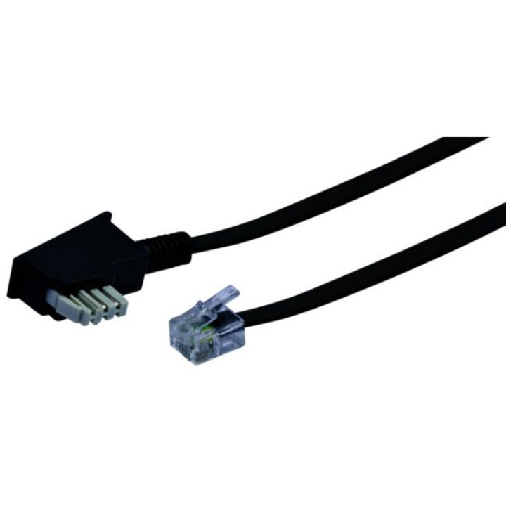 Cablu telefonic Schwaiger TAE-N - RJ11 6P4C 6m, negru