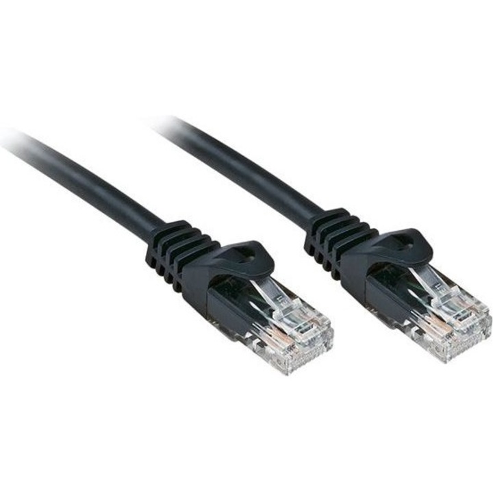 Cablu patchcord Cat6 Lindy U/UTP negru 0.3m