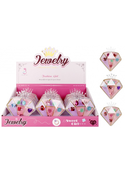 Комплект от 12 бижута за момичета, Mega Creative, 11 x 11, Многоцветни