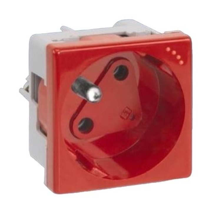 Priza cu cheie de autorizare, Kontakt-Simon, K45, 16A IP20, Rosu