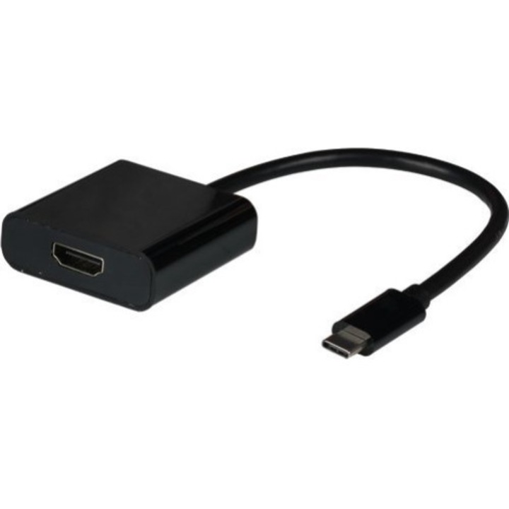 Cablu adaptor, EFB, USB3.2, tip C, Stecker-HDMI, tip A Buchse, 0,15, Negru