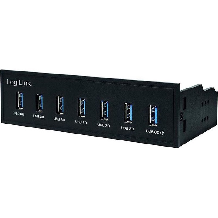 LogiLink USB Hub, 3.0, 7 порта, 5.25"