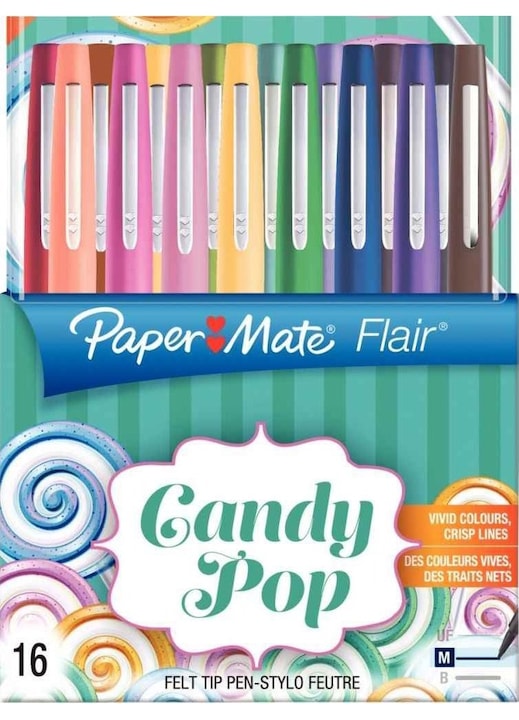 16 db-os zselés toll készlet, Paper Mate, Multicolor