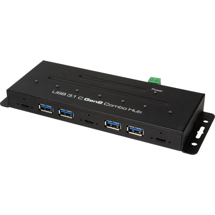 USB 3.1 хъб, LogiLink, 7 порта, Метален, Черен