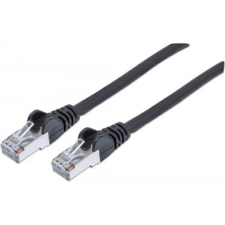 Cablu patch RJ45, solutii de retea Intellinet, cupru, negru, 1.0m