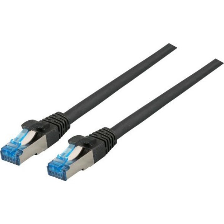 Мрежов кабел, EFB, RJ45, S/FTP, Cat.6A, Cat7, TPE, Superflex, 0.15 m, Черен