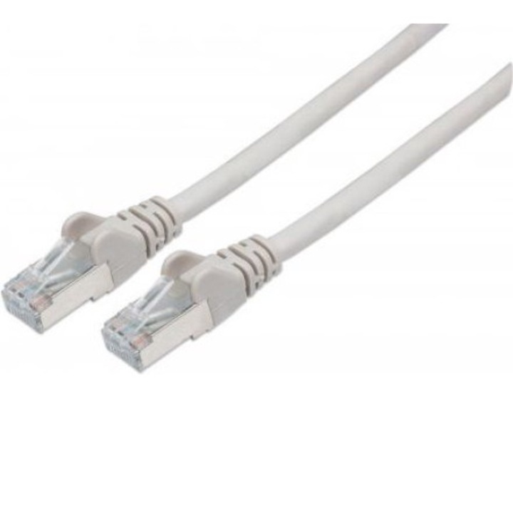 Cablu de retea, Intellinet Network Solutions, Patchkabel Cat6a-Stecker/Cat7-Rohkabel, 30 m, Gri