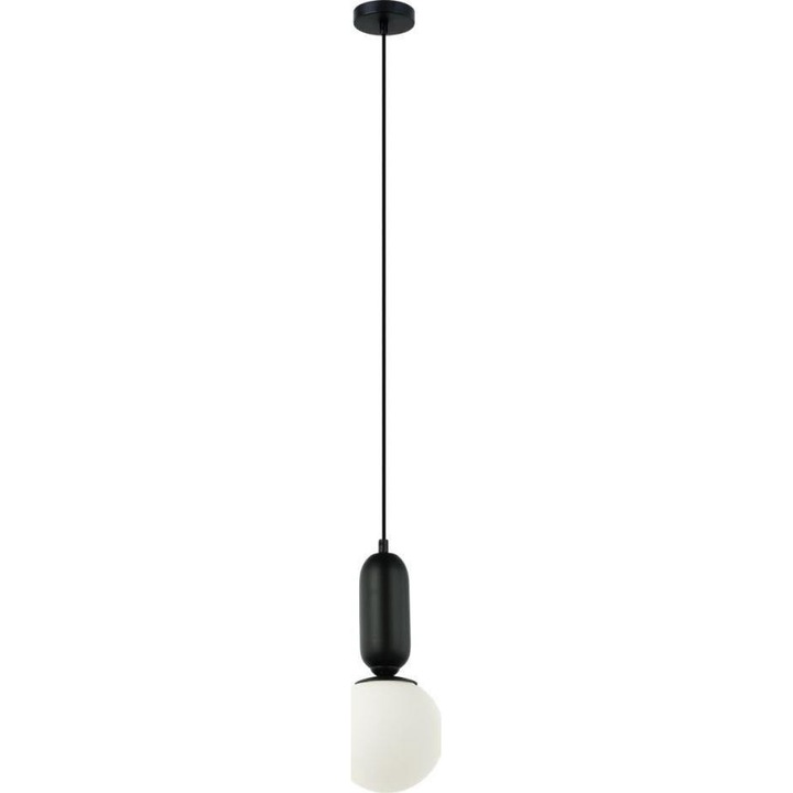 Pendul, Italux, Otel, E27, 15 x 108 cm, Negru/ Alb