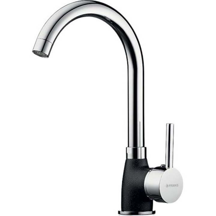 Смесител за кухня, Pyramis, черен/сребрист