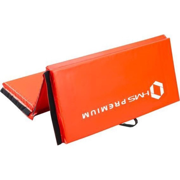 Saltea pliabila gimnastica, Hms, PVC, 240x120x5 cm, Portocaliu