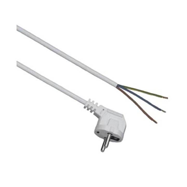 Cablu de conectare cu mufa, Elgotech, 3x1.5mm, 3m Alb