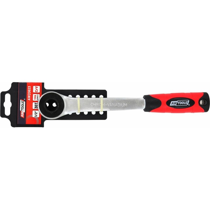 Racsnis csavarkulcs, AwTools, acél, 1/2", hossz 265 mm, többszínű