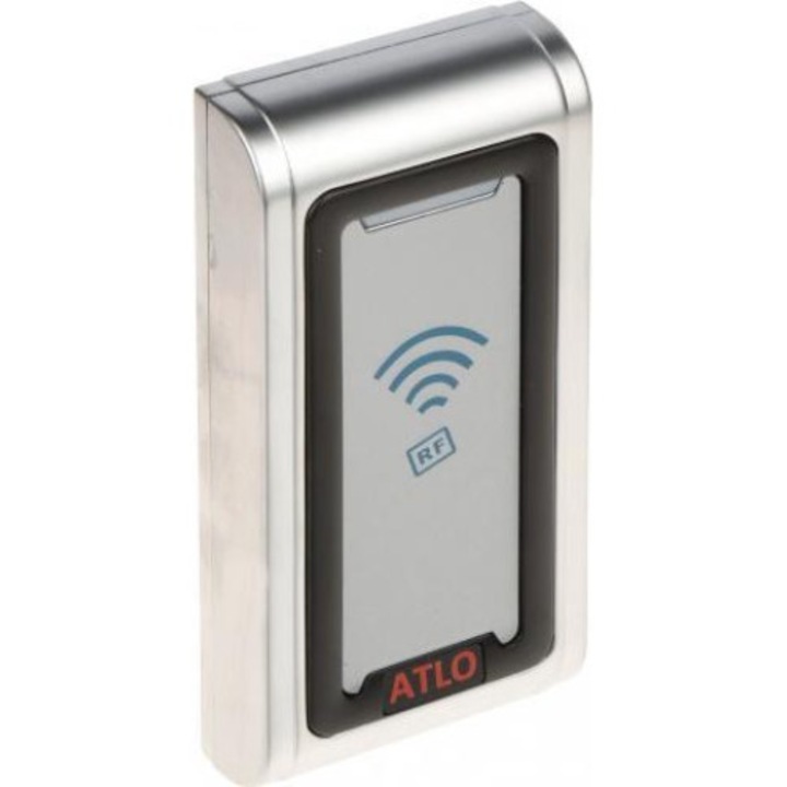 Cititor de proximitate cu memorie, ATLO, Metal, 125 kHz, IP68, 120 x 58 x 22 mm, Argintiu / Negru
