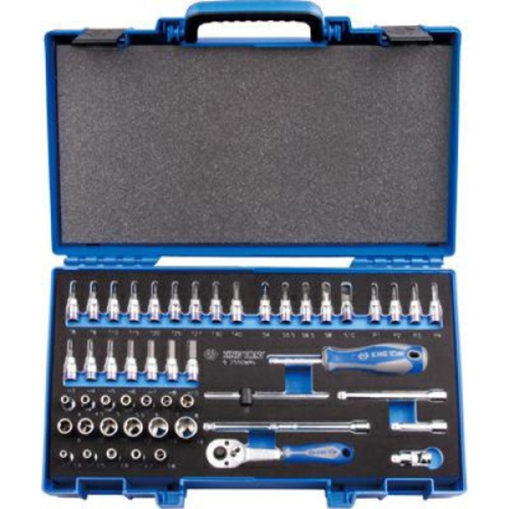 Set 50 chei tubulare, King Tony, 1/4", Multicolor