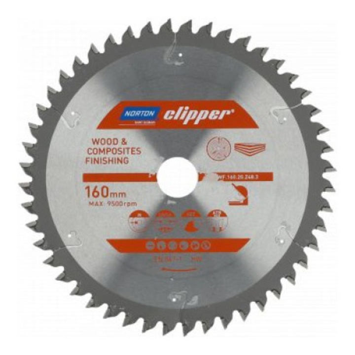 Disc fierastrau circular, Norton Clipper, 260x30mmx60z, Argintiu