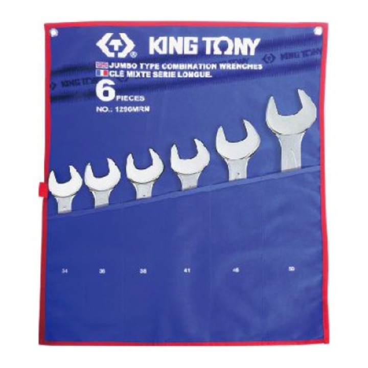 King Tony kombinációs kulcs készlet, 34-50mm, ezüst, 6db