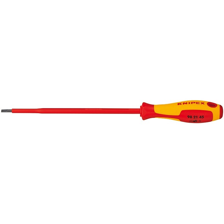 Плоска отвертка Knipex, 4.5 x 0.8 x 180 mm, червено/жълто