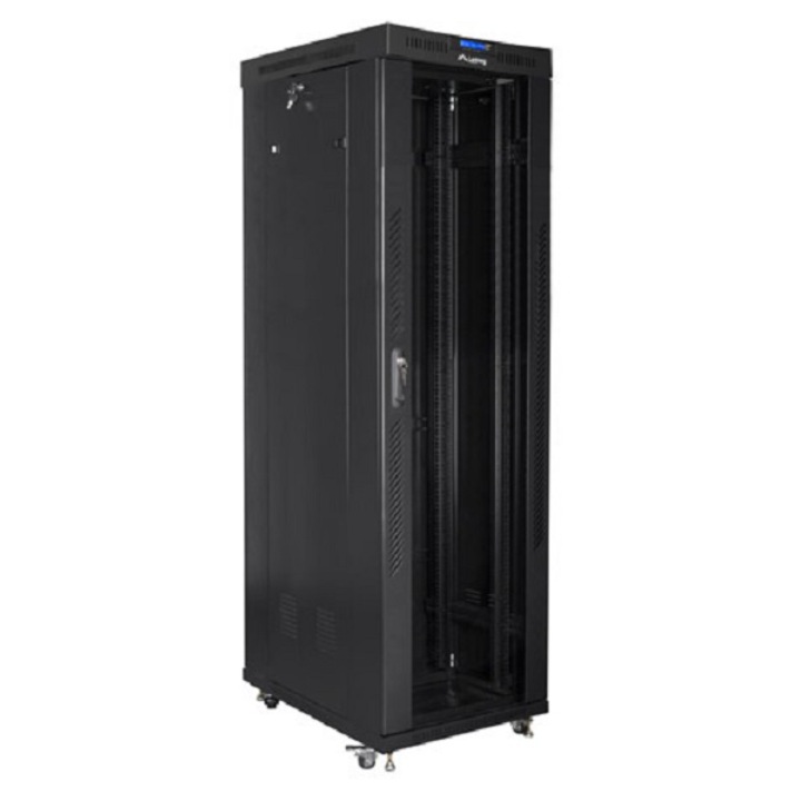 Dulap de instalare de sine statator 19" 42U, Lanberg, Otel, 600x1000, Negru