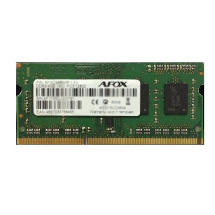 Memória RAM, Afox, DDR3, 4 GB, 1600 MHz