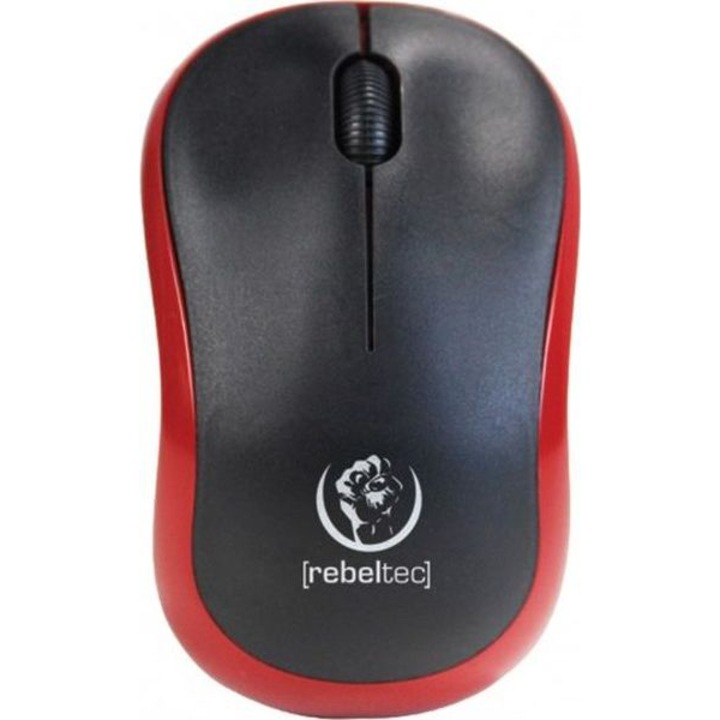 Mouse USB, Rebeltec, Negru/Rosu