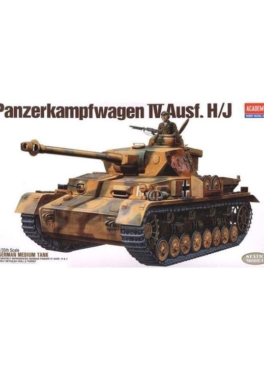 Katonai modell, Akadémia, Modell Panzerkampfwagen Ausf. IV H/J, Műanyag, 1:35, Többszínű