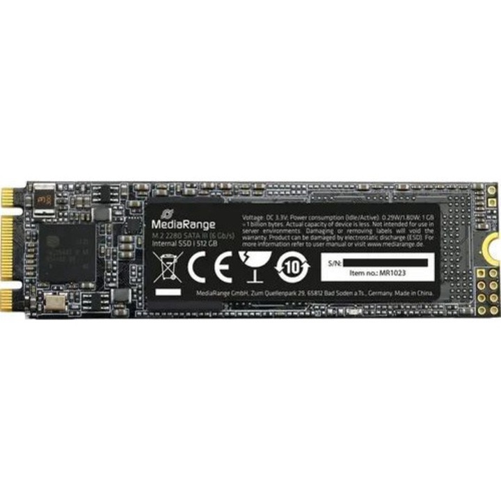 SSD, MediaRange, 512 GB, M.2, SATA6
