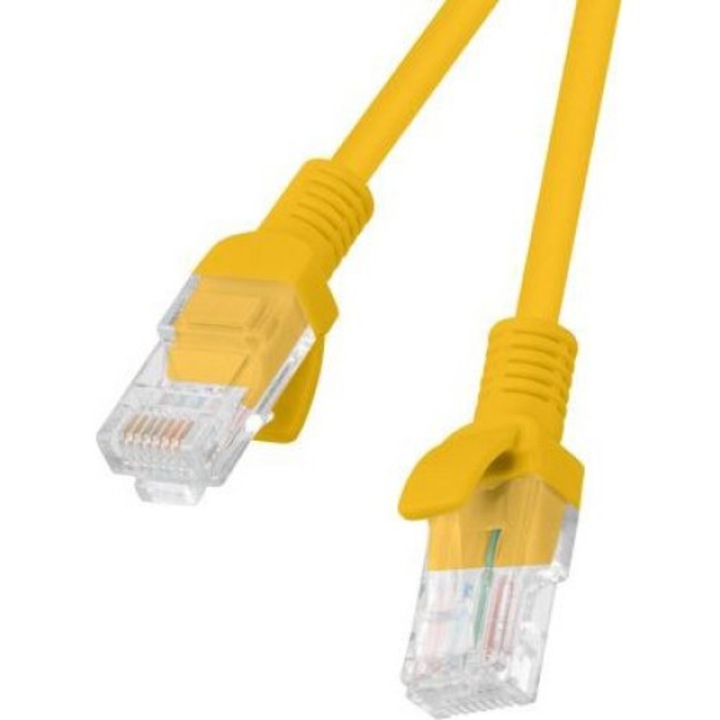 Cablu de retea, Lanberg, UTP, cat6, 15 m, Galben
