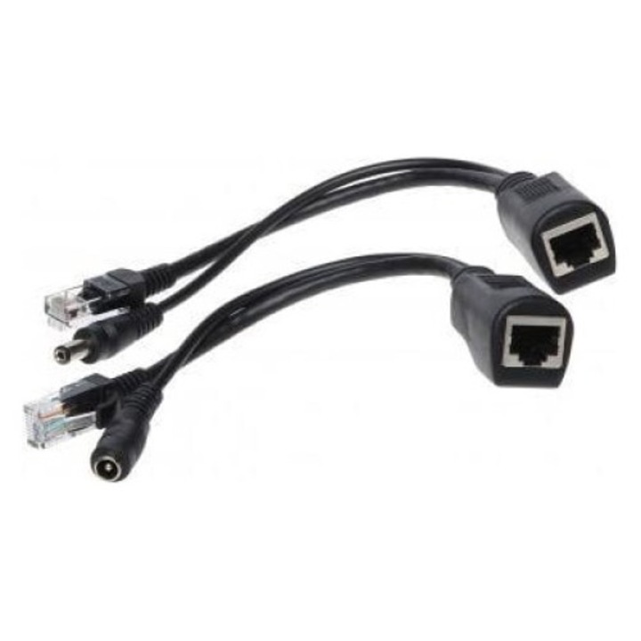 Adapter PoE, NONAME, 36521, 1/4, pentru retele LAN, negru