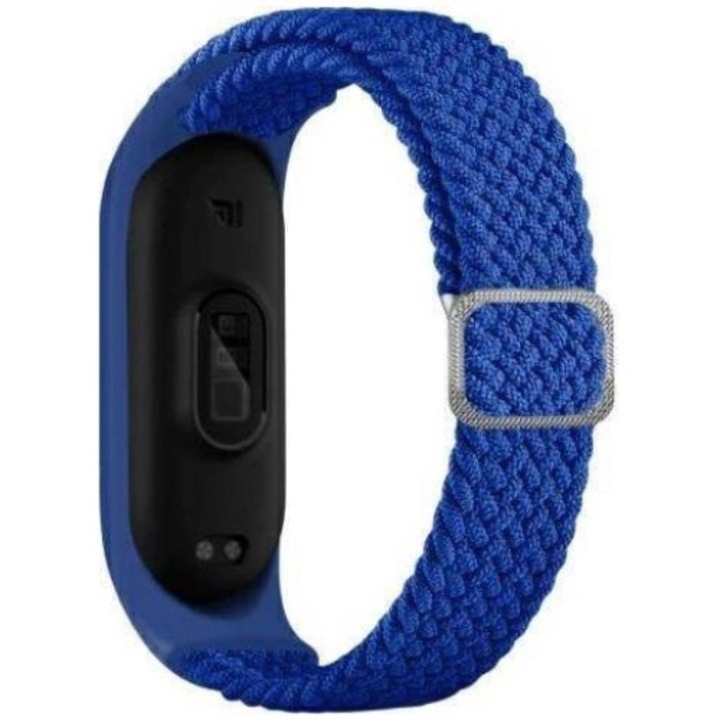 Szíj fitnesz karkötőhöz, Beline, Textil, Xiaomi Mi Band 3/4-hez, kék