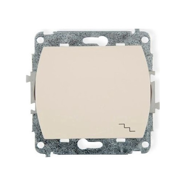 Kapcsoló, Karlik, Műanyag, IP20, Bézs