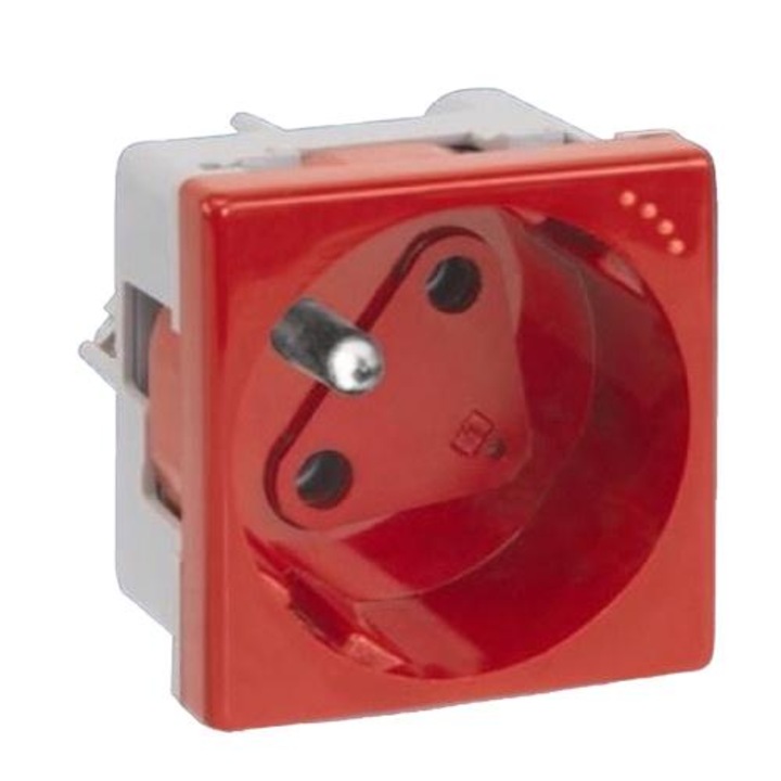 Priza, Kontakt-Simon, K45, Single DATA, 16A, IP20, Rosu