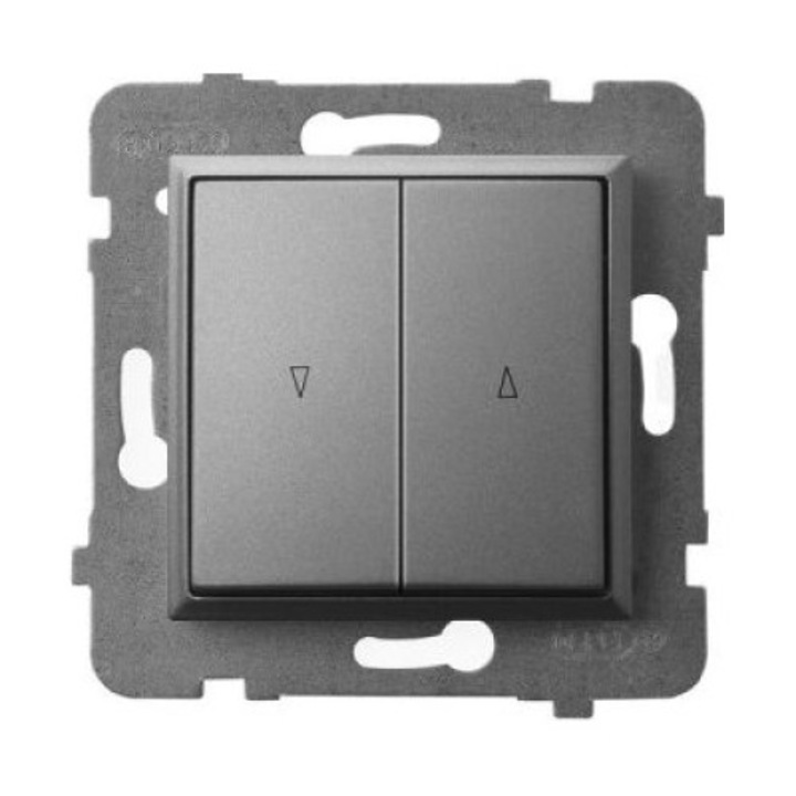 Ospel Aria kapcsoló, 10AX, IP20, 71x71x40mm, matt szürke