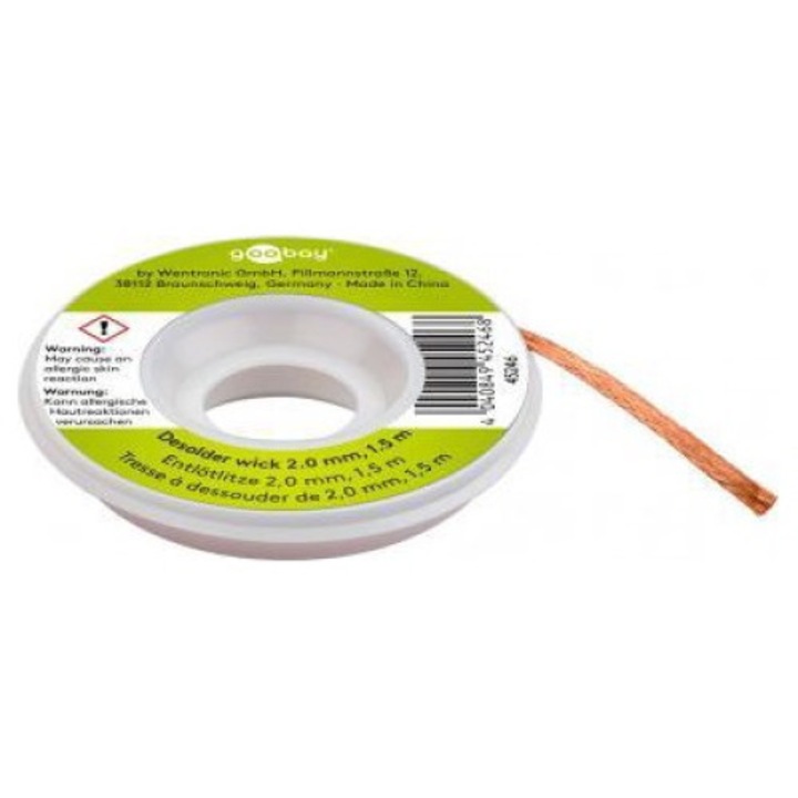 Tresa absorbanta, Goobay, Cupru, 2 mm, 1,5 m