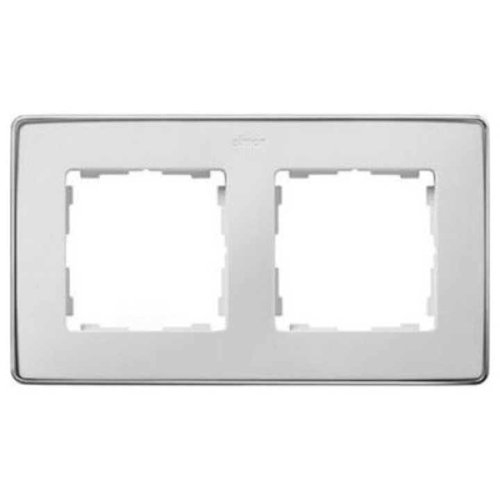 Cadru dublu pentru prize, Kontakt-Simon, Alb