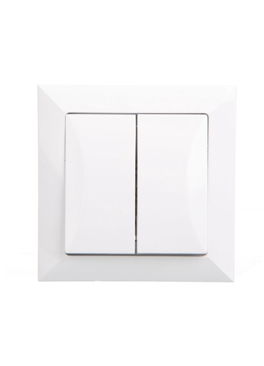 Létras kapcsoló, Timex, PVC, 250V, Dupla, Fehér