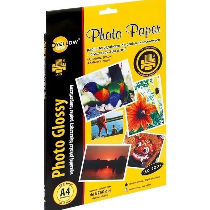 Hartie foto imprimanta, YELLOW ONE, A4, 20 coli