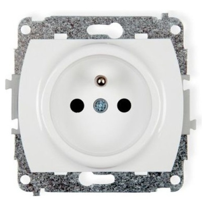 Priza cu impamantare, Karlik, Alb