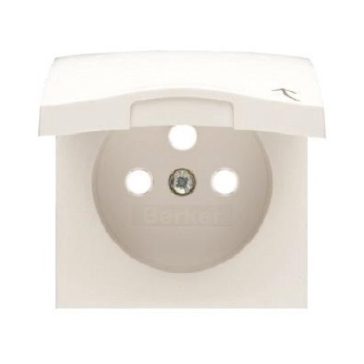 Placa frontala pentru prize, Hager, Alb